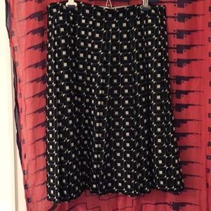 J. Crew pleated geometric print midi skirt